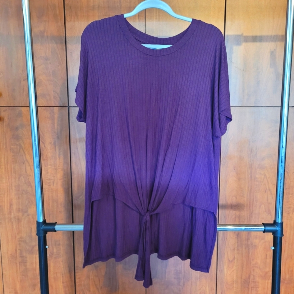 Time and Tru purple tie front hi low top Size XL